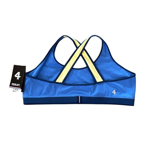 Fourlaps Women's Infinity Womens Fitness Running Sports Bra Blue Yellow Size XXL - Picture 5 of 9
